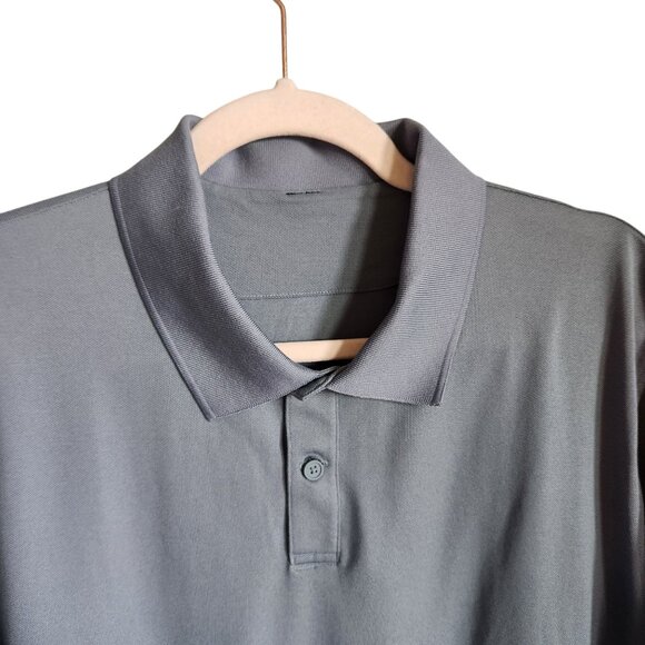 Lululemon Shirt Men's Blue XL Short Sleeve Polo OTC Office Travel Commute - Picture 4 of 9